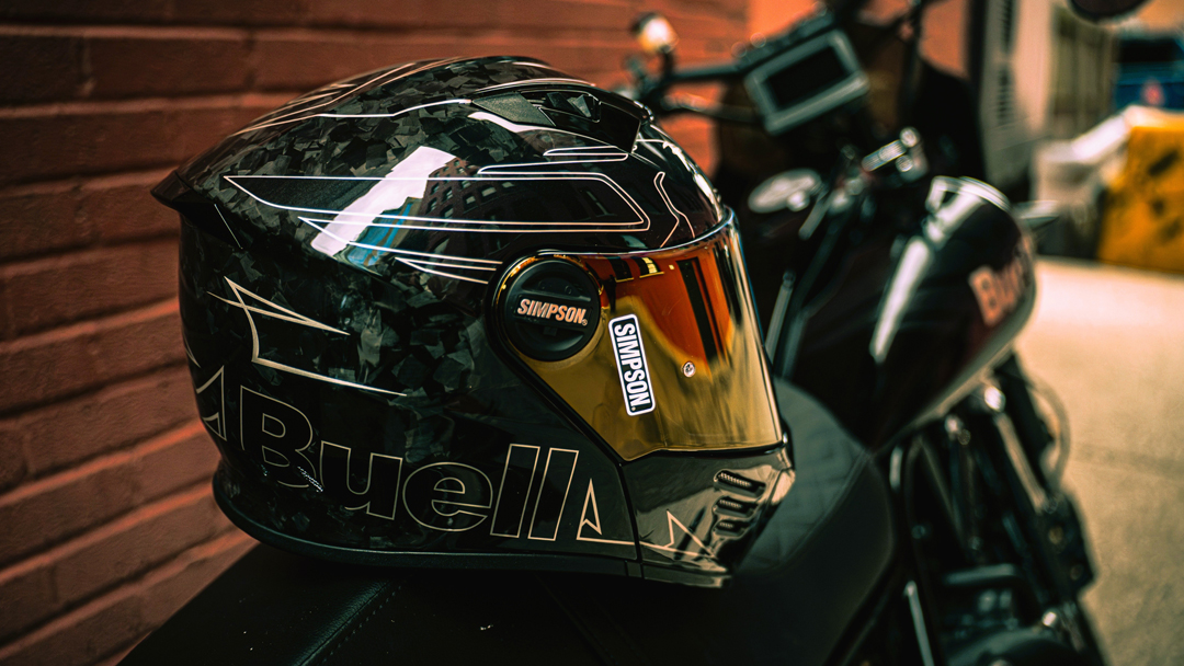 Simpson Helmets and Buell Motorcycle Carbon Mod Bandit Collab