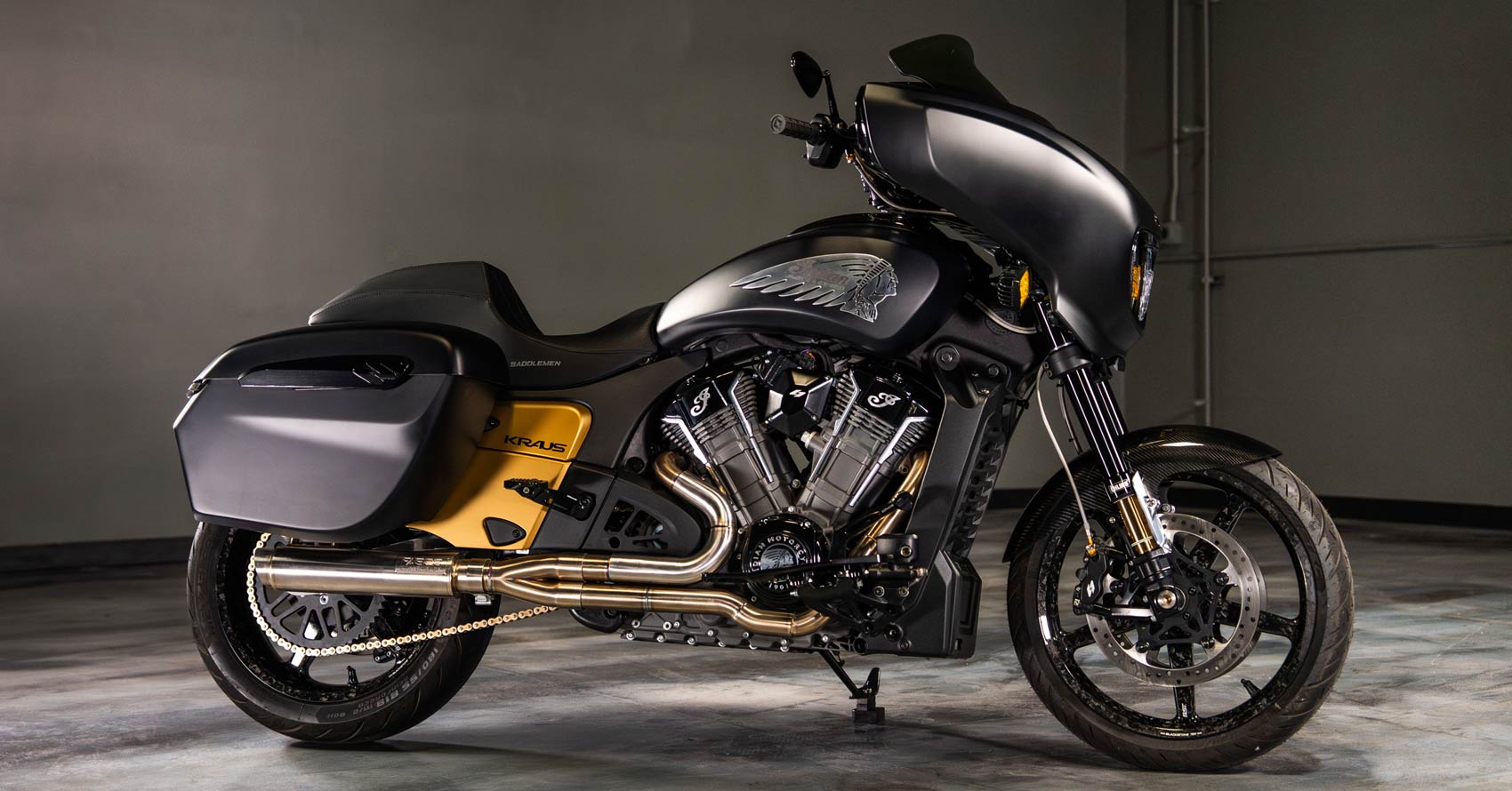 Blacktop Brawler: A Custom Indian Chieftain for a UFC Fighter