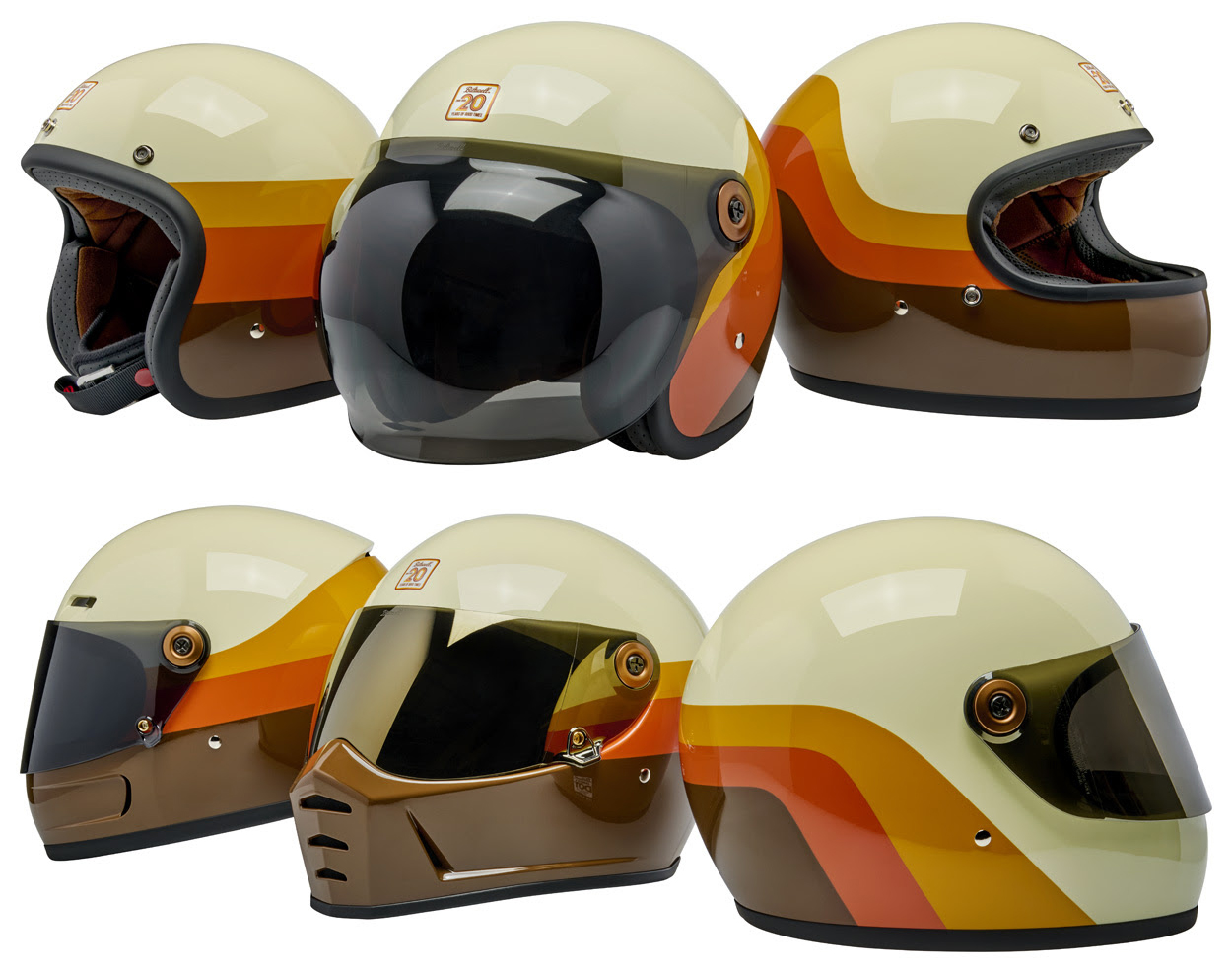 Biltwell 20th Anniversary Helmets – New Tahoe Helmet, Lane Splitter, Gringo & More